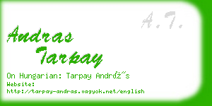 andras tarpay business card